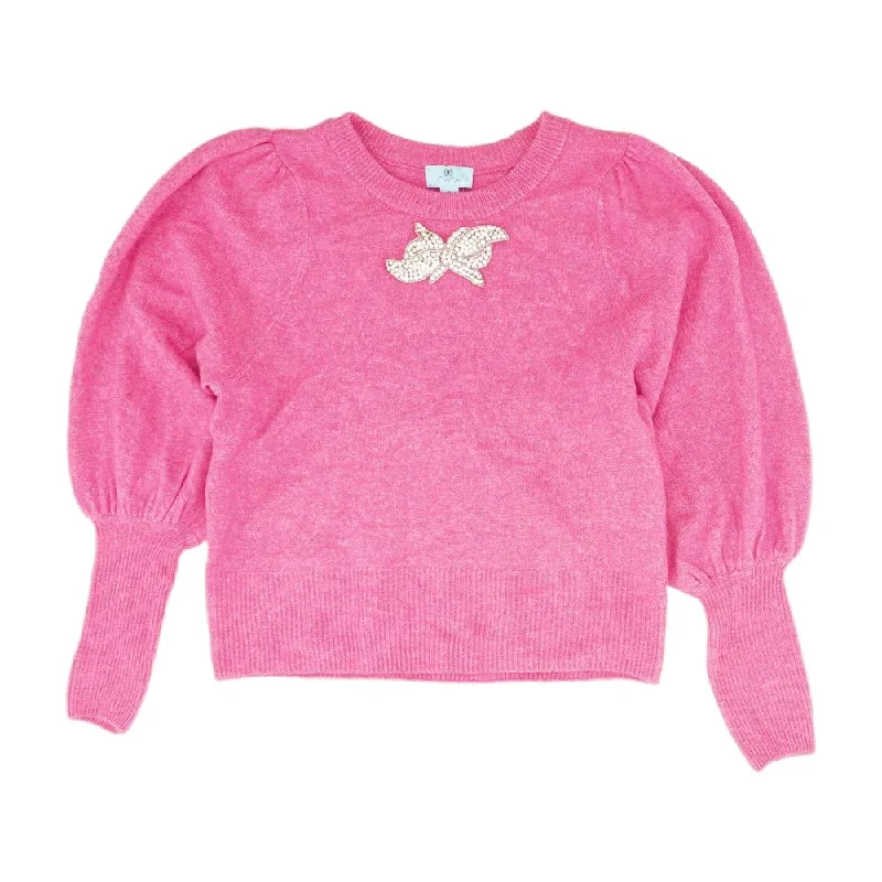 Magenta Solid Crewneck Sweater Slim Fit Regular Fit Oversized