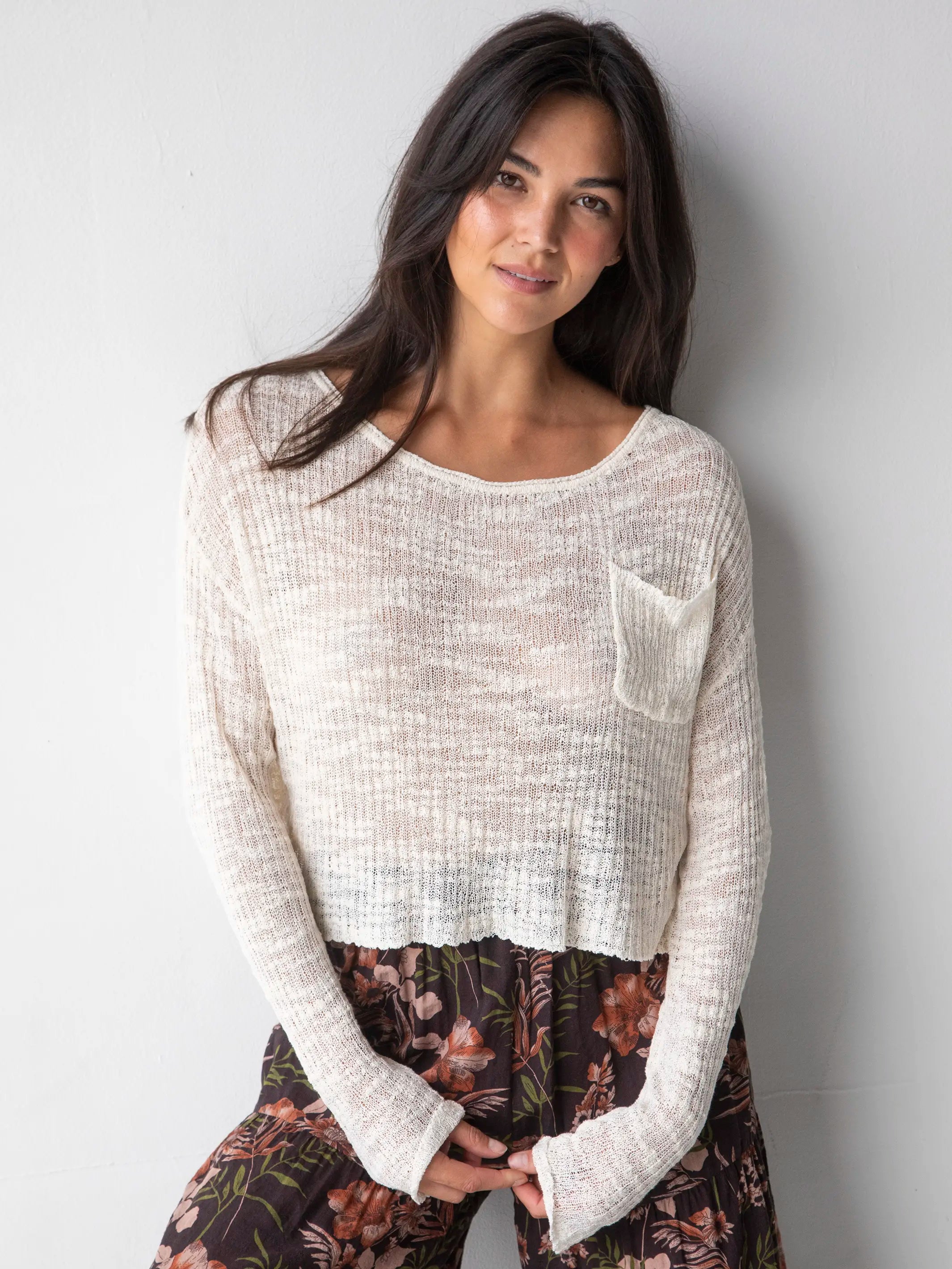 Patti Layering Sweater - Cream Velvet Chenille Corduroy