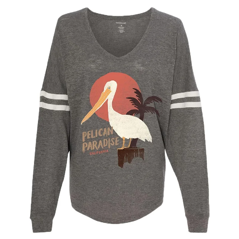 Pelican Paradise Granite Varsity Sweater Solid Color Striped Floral Print