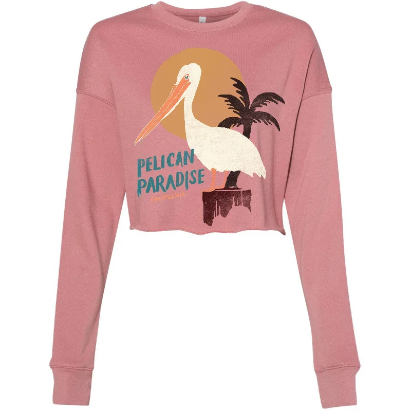 Pelican Paradise Mauve Cropped Sweater Jersey Fabric Tulle Fabric Batik Fabric