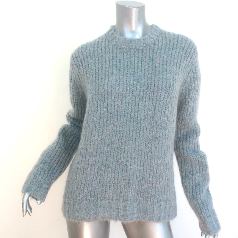 R13 Boucle Crewneck Sweater Light Blue Size Extra Small Oversize Pullover NEW Polka Dot Checkered Tartan R13 Boucle Crewneck Sweater Light Blue Size Extra Small Oversize Pullover NEW Polka Dot Checkered Tartan
