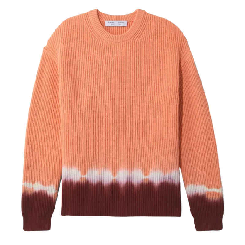 Salmon Dip Dye Sweater Collared Crew Neck Turtle Neck