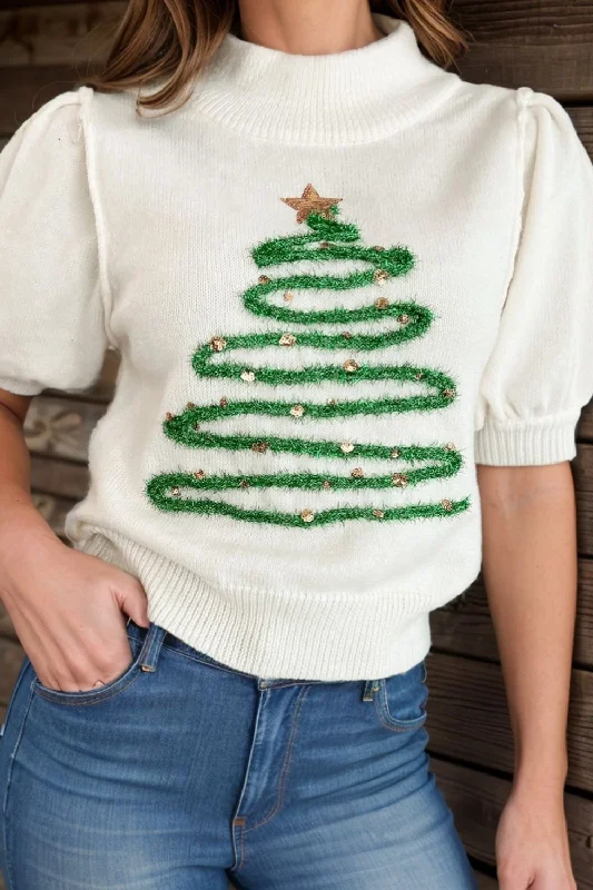 Sequin Mock Neck Short Sleeve Sweater Open Front Closed Front Wrap Front