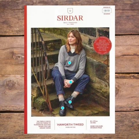 Sirdar 10151 - Crossover Detail V-Neck Sweater Terry Blend Velvet Blend Canvas Blend Sirdar 10151 - Crossover Detail V-Neck Sweater Terry Blend Velvet Blend Canvas Blend