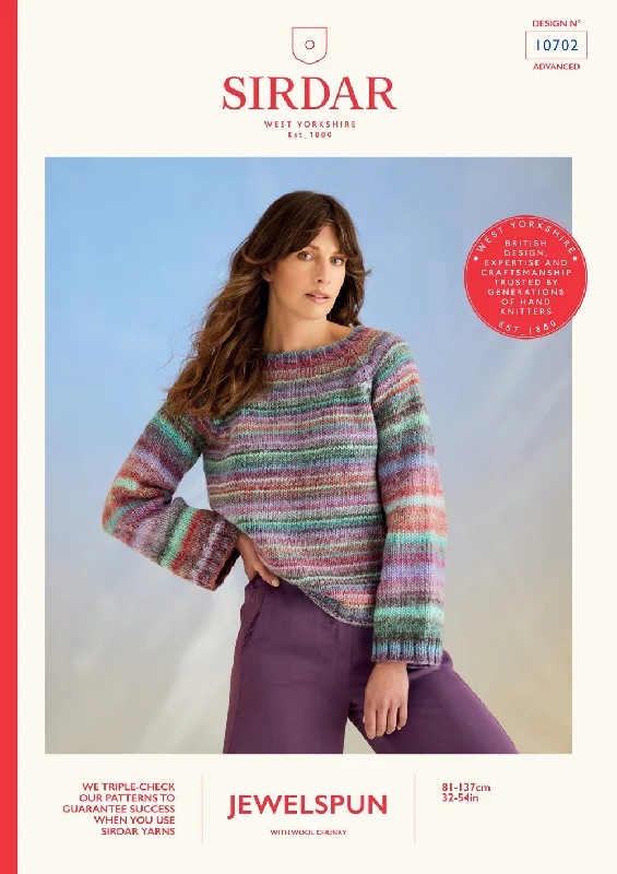 Sirdar 10702 - Whirlpool Sweater Hooded Sweater Collared Sweater Shawl Collar