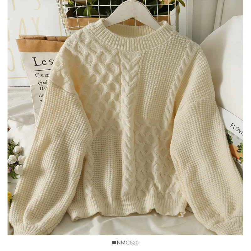 Sweater women's Plaid loose thin Pullover Sweater  2003 Bright Pastel Dark