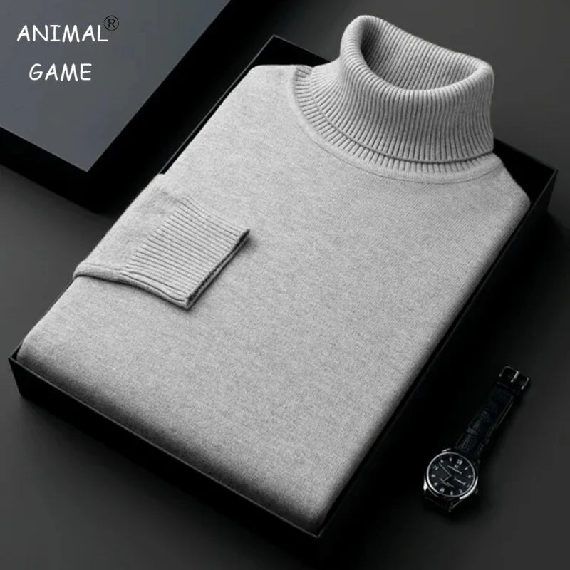 Sweatwear Mens Anti-pilling High Quality Knitted Turtleneck Sweater Slim Fit Long Sleeve Pullover Solid Color Trend Men Clothing Solid Color Striped Floral Print Sweatwear Mens Anti-pilling High Quality Knitted Turtleneck Sweater Slim Fit Long Sleeve Pullover Solid Color Trend Men Clothing Solid Color Striped Floral Print