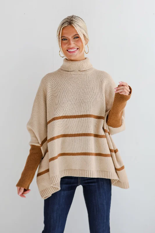 Sweetest Joy Oversized Striped Turtleneck Sweater Nylon Fabric Polyester Fabric Spandex Fabric Sweetest Joy Oversized Striped Turtleneck Sweater Nylon Fabric Polyester Fabric Spandex Fabric