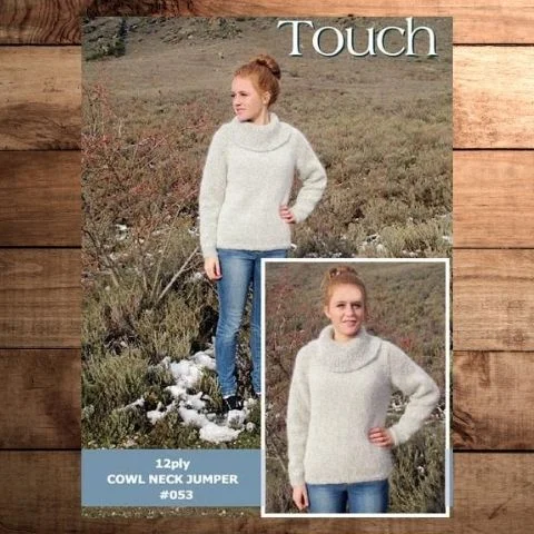 Touch Yarns 053 - Cowl Neck Jumper Fleece Fabric Down Fabric Feather Fabric