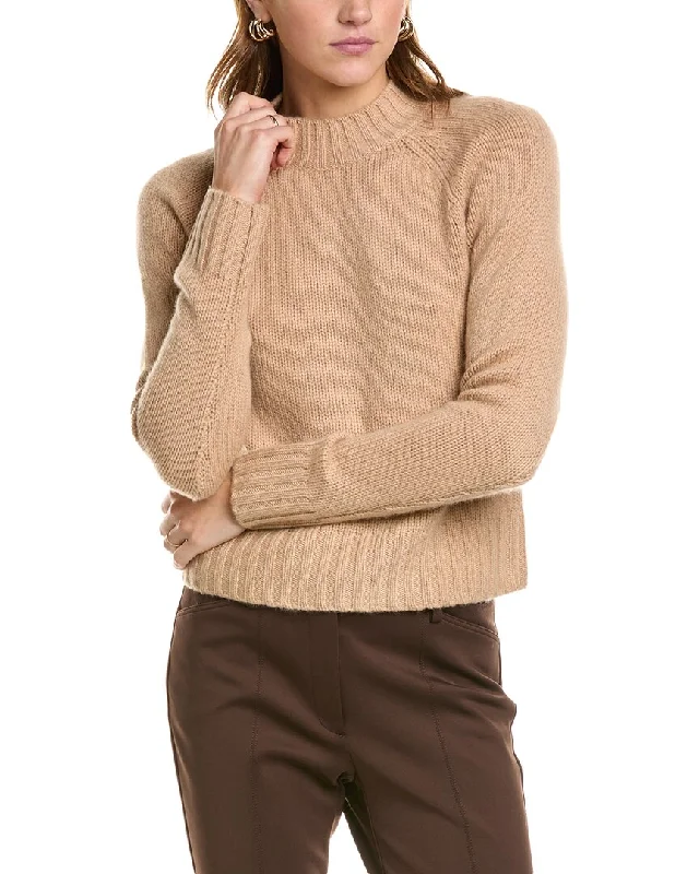 Vince Raglan Cashmere Sweater Satin Blend Silk Blend Wool Blend
