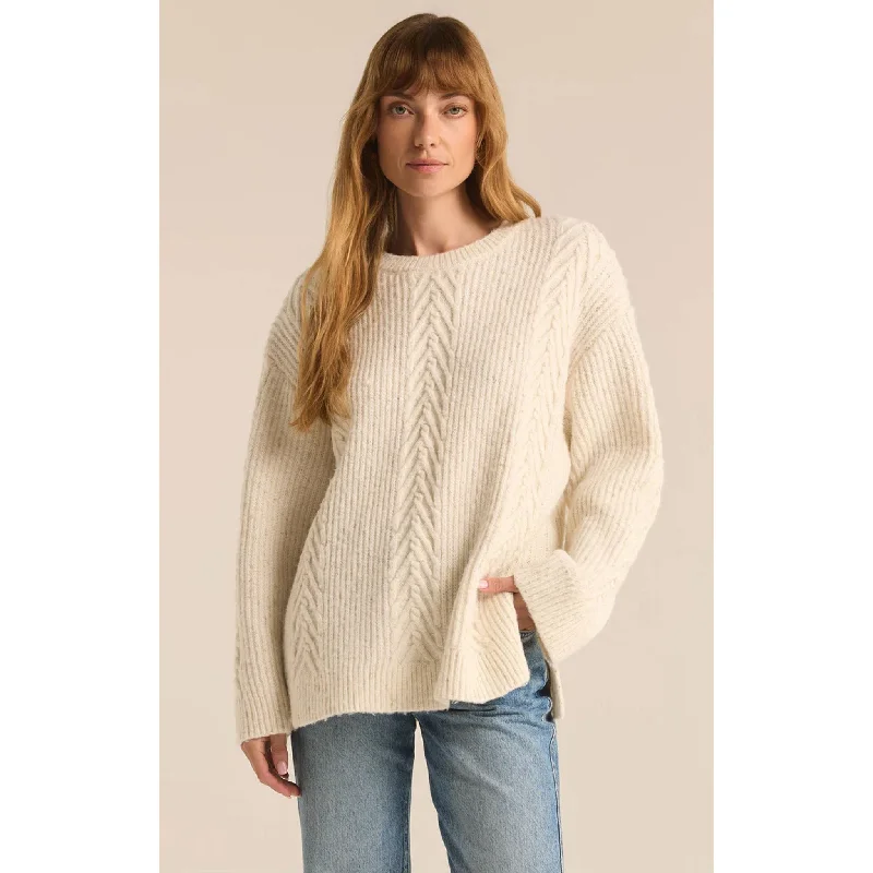 Z Supply All That Glitters Sweater Champagne Stretchy Elastic Breathable