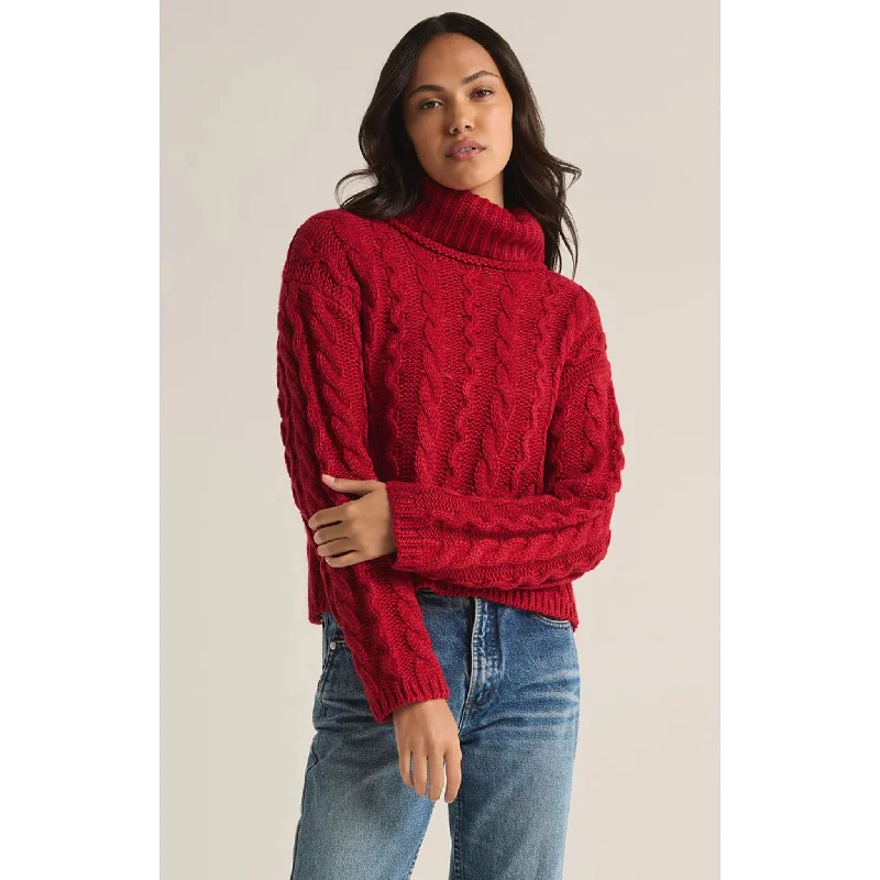 Z Supply Tied To You Sweater in Haute Red Soft Cozy Warm