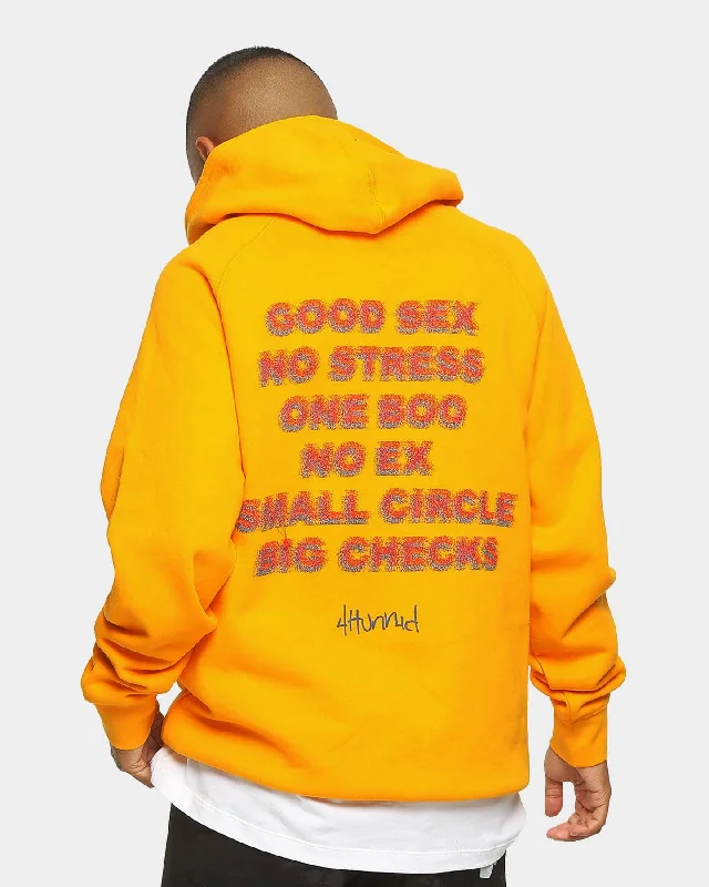 4HUNNID Good Sex Hoodie Gold Hoodie with Back Slit Movement Comfort