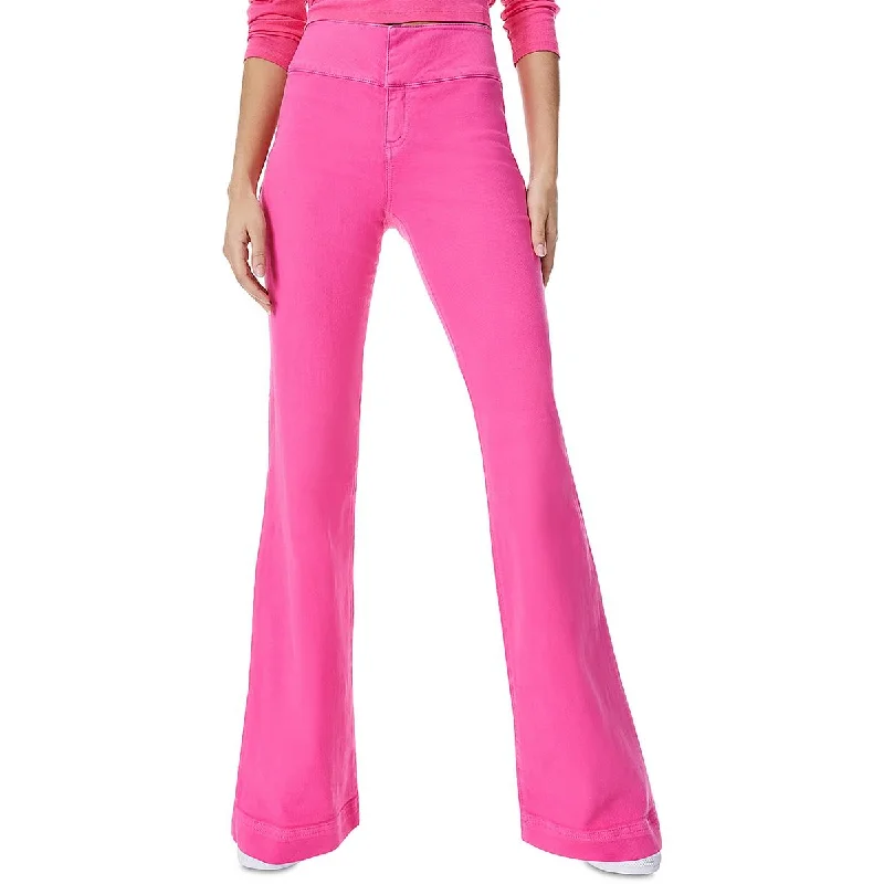 Alice and Olivia Womens Olivia High Rise Knit Flared Jeans Fashionable Raw Edge Jeans Alice and Olivia Womens Olivia High Rise Knit Flared Jeans Fashionable Raw Edge Jeans