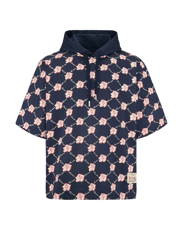 Allover Logo and Tiger Printed Hoodie Hoodie with Slim Fit Tailored Modern