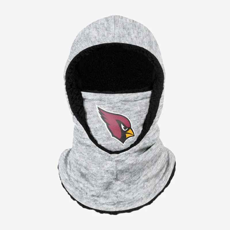 Arizona Cardinals Heather Grey Big Logo Hooded Gaiter Hoodie with Belted Waist Structured Tailored Arizona Cardinals Heather Grey Big Logo Hooded Gaiter Hoodie with Belted Waist Structured Tailored