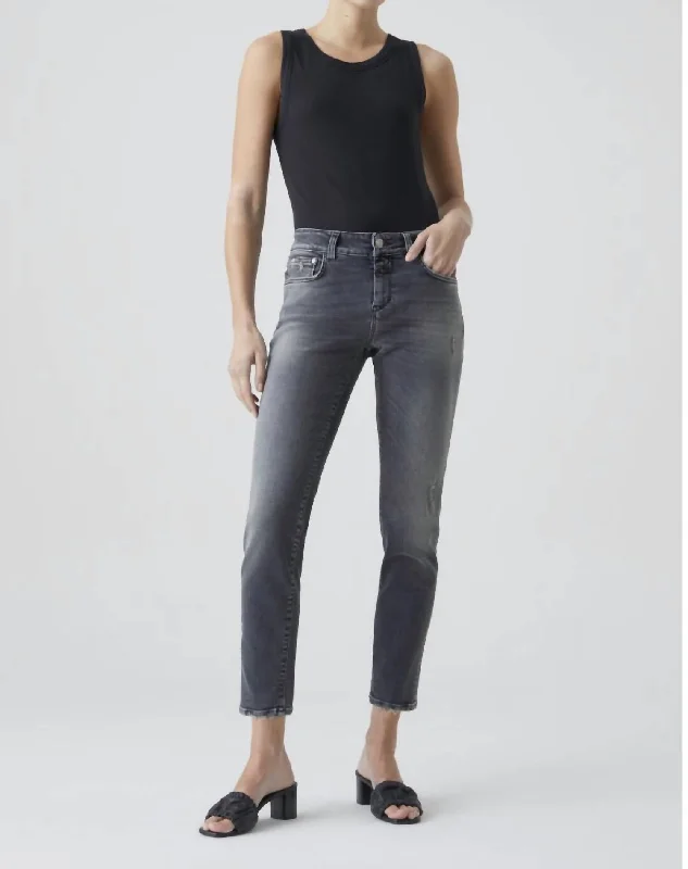 Baker Jean In Dark Grey Casual Wide-Legged Denim Jeans