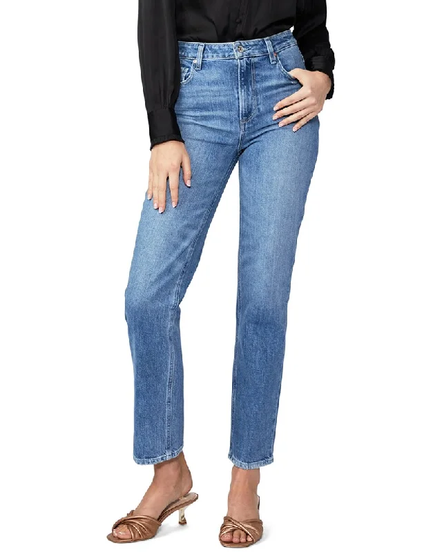 Paige Sarah Wannabe Distressed True Straight Leg Jean Trendy Skinny Fit Jeans