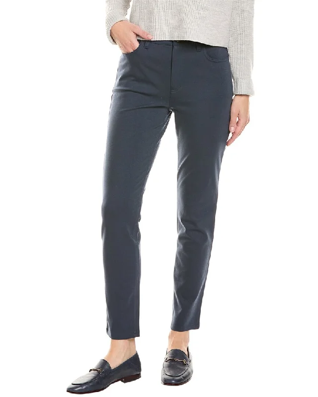 Eileen Fisher Petite High-Waist Slim Jean Stylish Shredded Denim Jeans
