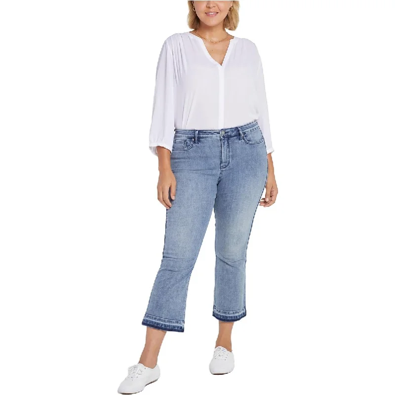 Plus Fiona Womens High Rise Medium Wash Flared Jeans Trendy Low-Rise Slim Jeans