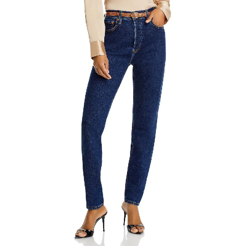 Womens High Rise 5-Pocket Skinny Jeans Fashionable Slouchy Fit Jeans