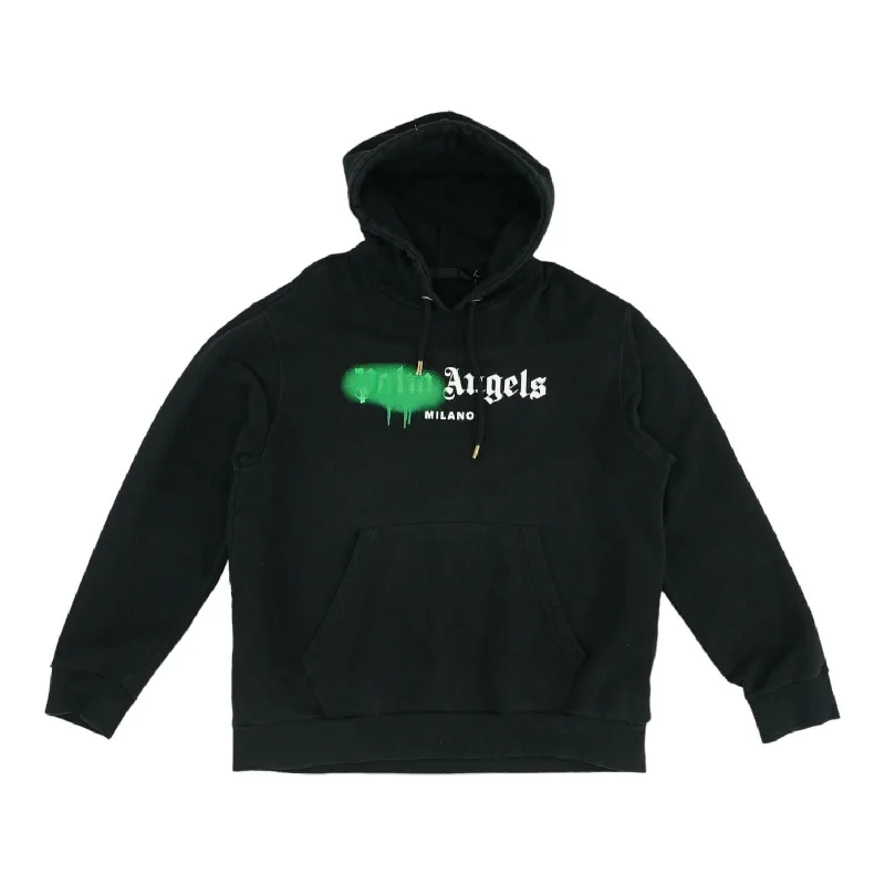 Black Milano Sprayed Hoodie Hoodie with Magnetic Closure Innovative Modern