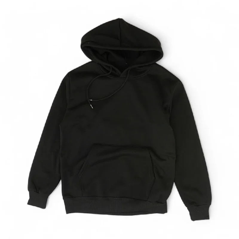 Black Solid Hoodie Hoodie with Sequins Glamorous Eye-catching