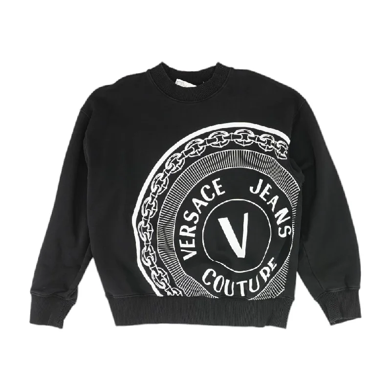 Black Solid Sweatshirt Pullover Hoodie Jacket Zipper Layering