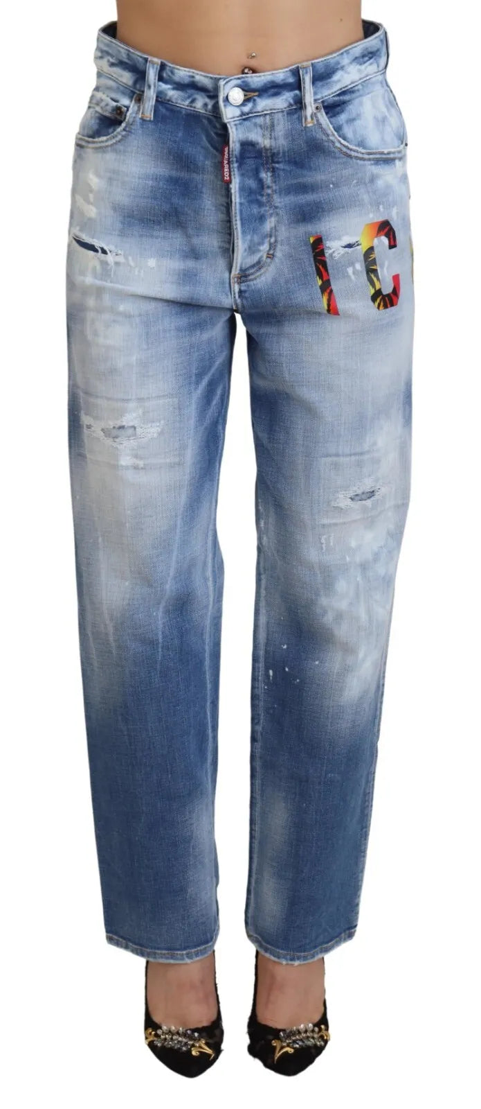 Blue Icon High Waist Straight Denim Jeans Boston Trendy Wide-Legged High-Waist Jeans Blue Icon High Waist Straight Denim Jeans Boston Trendy Wide-Legged High-Waist Jeans