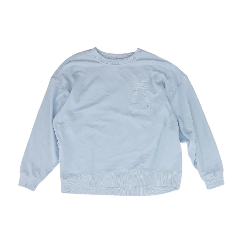 Blue Solid Sweatshirt Hoodie with Reflective Safety Nightwear