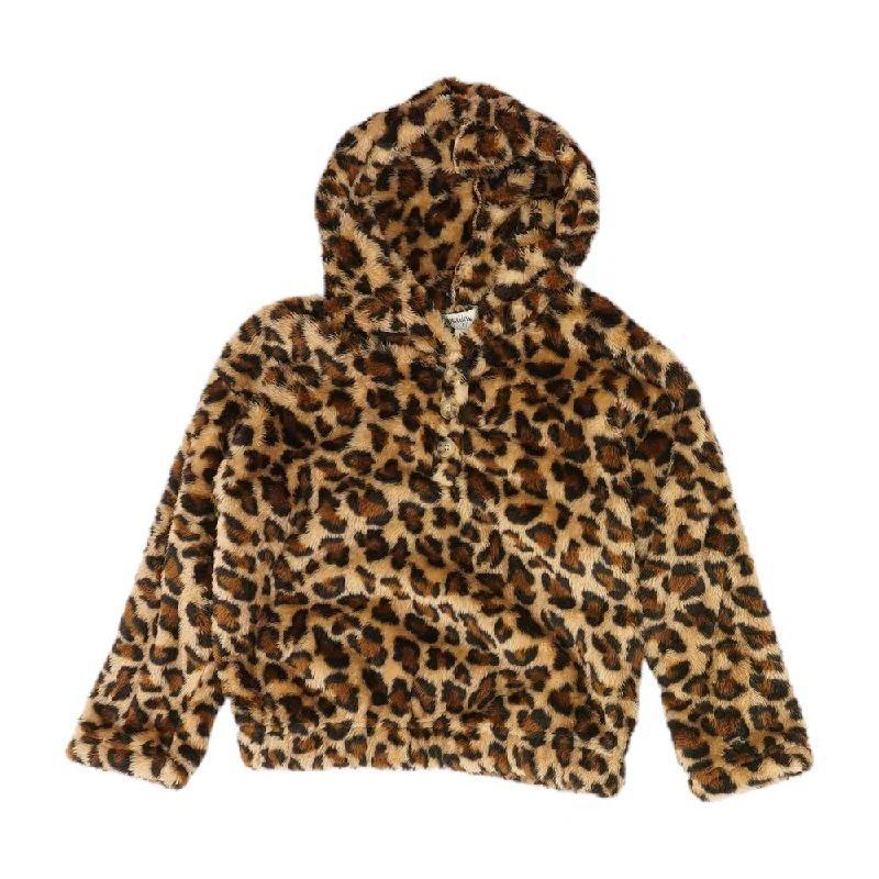 Brown Animal Print Hoodie Hoodie with Relaxed Fit Easy Casual