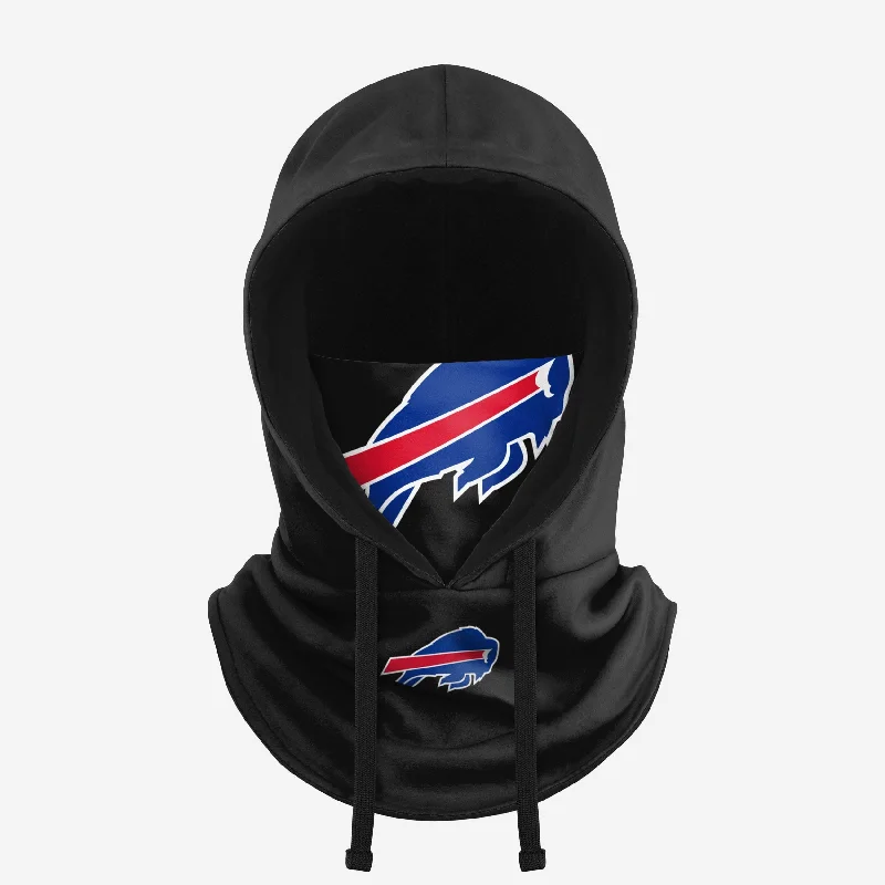 Buffalo Bills Black Drawstring Hooded Gaiter Hoodie with Zipper Placket Modern Functional Buffalo Bills Black Drawstring Hooded Gaiter Hoodie with Zipper Placket Modern Functional