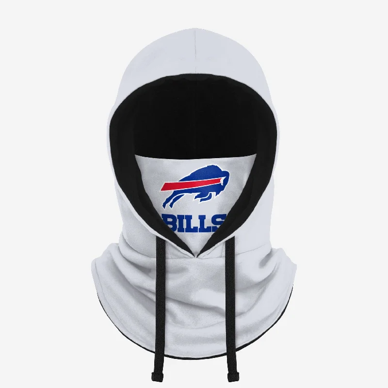 Buffalo Bills White Drawstring Hooded Gaiter Hoodie with Zipper Placket Modern Functional Buffalo Bills White Drawstring Hooded Gaiter Hoodie with Zipper Placket Modern Functional