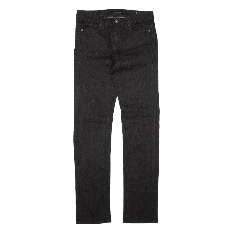 CALVIN KLEIN Jeans Black Denim Regular Skinny Womens W29 L31 Trendy Plus Size Jeans