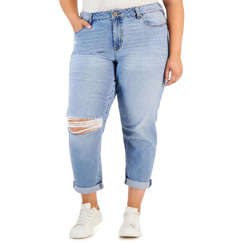 Celebrity Pink Womens Plus The Bestie Mid Rise Distressed Ankle Jeans Casual High-Waisted Bootcut Jeans Celebrity Pink Womens Plus The Bestie Mid Rise Distressed Ankle Jeans Casual High-Waisted Bootcut Jeans