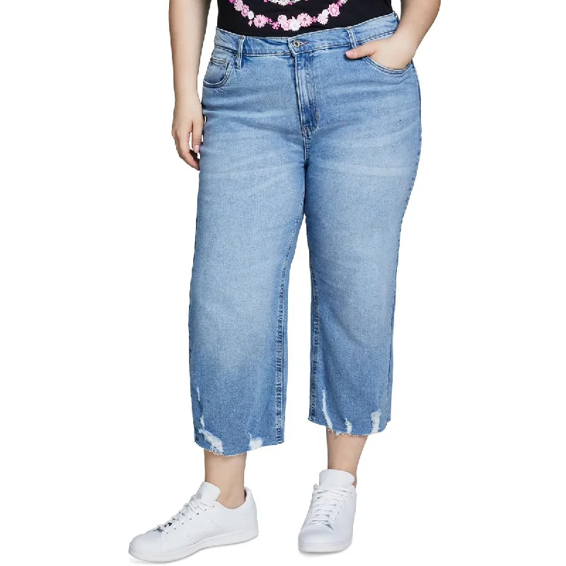Celebrity Pink Womens Plus The Darling High Rise Wide Leg Cropped Jeans Fashionable Relaxed Fit Denim Celebrity Pink Womens Plus The Darling High Rise Wide Leg Cropped Jeans Fashionable Relaxed Fit Denim