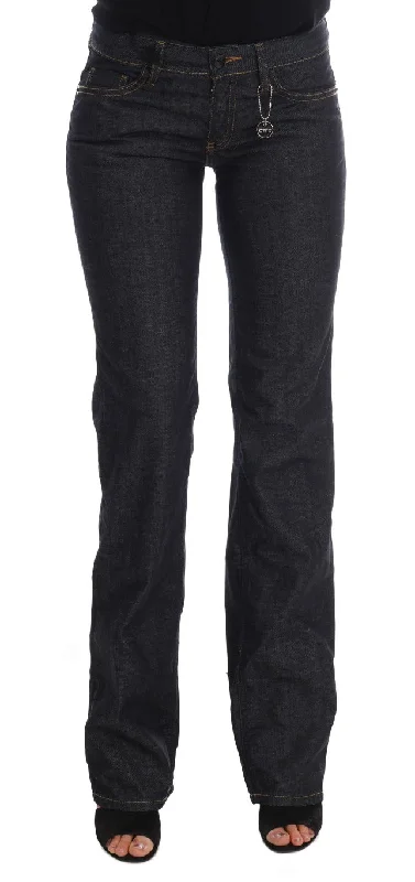 Costume National Chic Dark Blue Straight Fit Jeans Cozy Stretch High-Waist Jeans