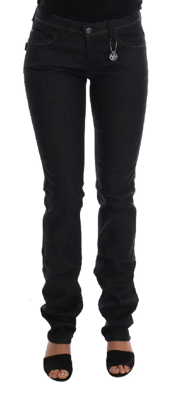 Costume National Chic Dark Blue Super Slim Fit Jeans Fashionable Straight Fit Denim