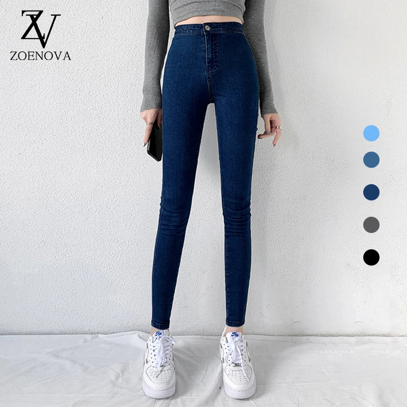 Classic Blue Jeans Women High Waisted Super Elastic Y2k Aesthetic Fashion Capri Trendy Colored Denim Jeans Classic Blue Jeans Women High Waisted Super Elastic Y2k Aesthetic Fashion Capri Trendy Colored Denim Jeans