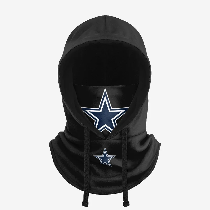 Dallas Cowboys Black Drawstring Hooded Gaiter Hoodie with Velcro Closure Adjustable Secure Dallas Cowboys Black Drawstring Hooded Gaiter Hoodie with Velcro Closure Adjustable Secure
