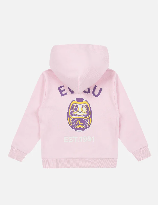 Daruma Print Hooded Sweatshirt Hoodie with Strings Custom Fit Adjustable