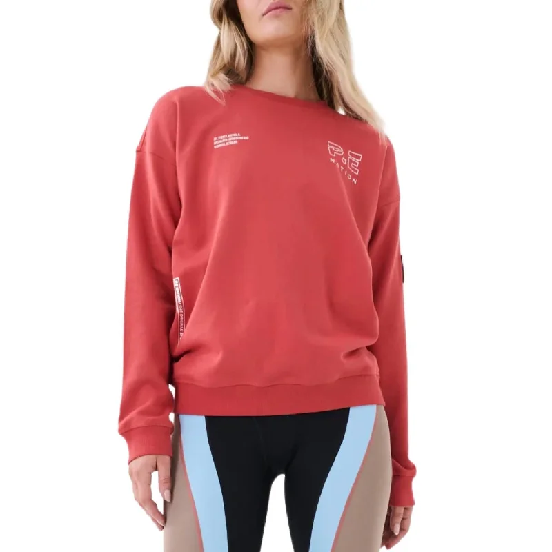 Denizen Sweatshirt In Paprika Hoodie with Earth Tones Natural Calm