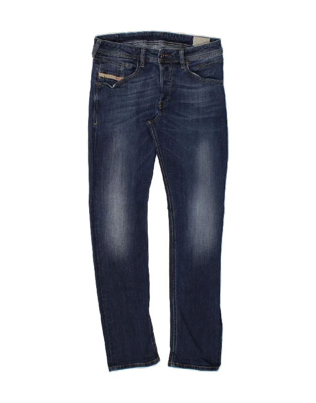 DIESEL Womens Belther Slim Jeans W30 L32 Blue Cotton Trendy Patchwork Denim Jeans