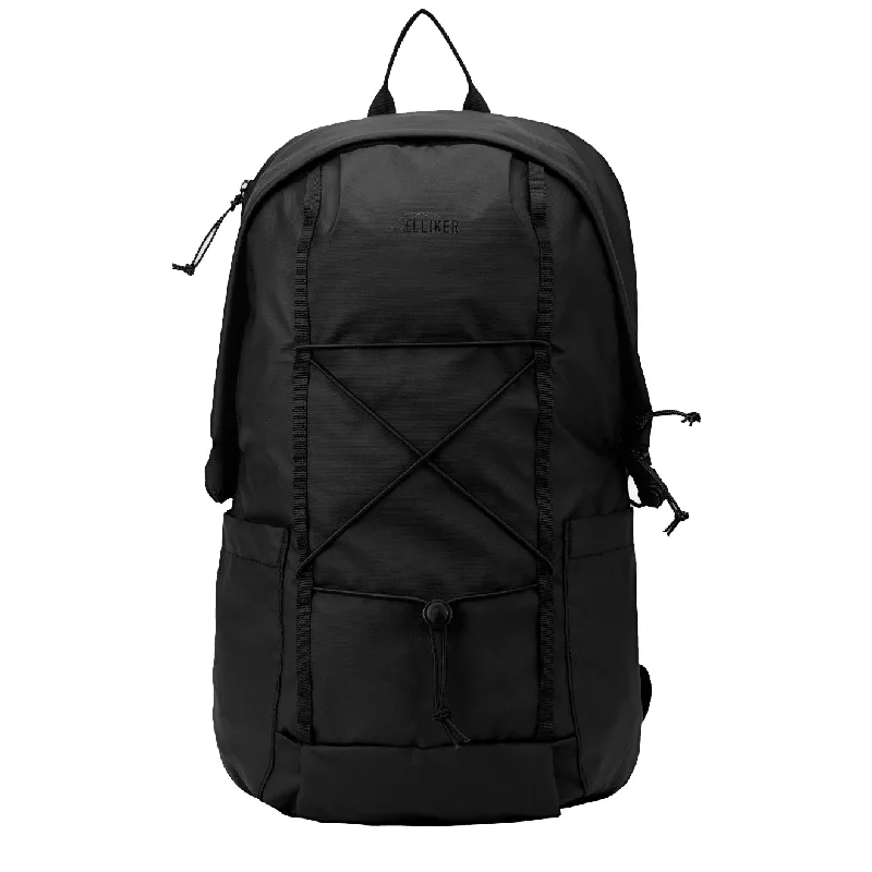 Elliker Kiln Hooded Zip Top Backpack 22L Black Hoodie with Stripes Bold Sporty