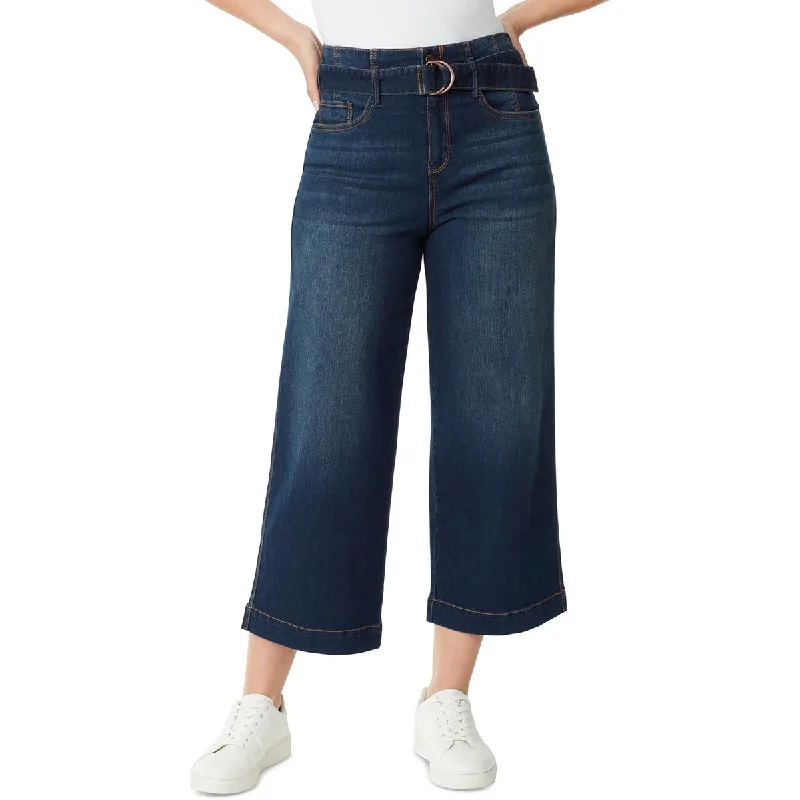Gloria Vanderbilt Womens Belted Wide Leg Cropped Jeans Stylish High-Waist Skinny Denim Gloria Vanderbilt Womens Belted Wide Leg Cropped Jeans Stylish High-Waist Skinny Denim