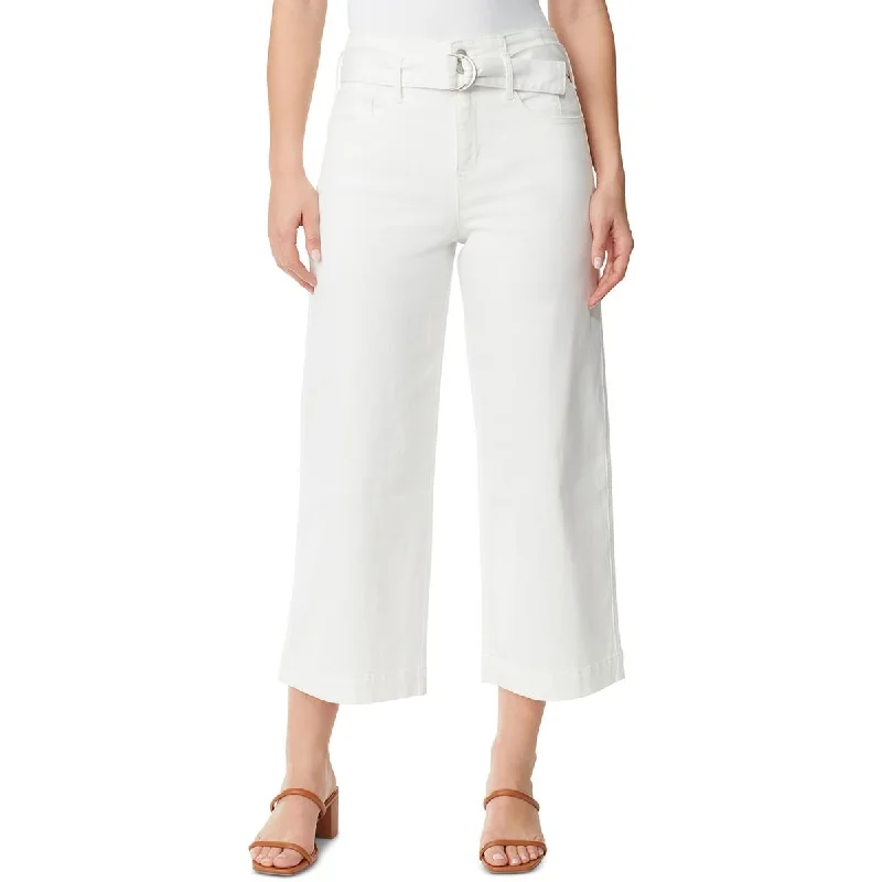 Gloria Vanderbilt Womens Denim Belted Wide Leg Jeans Trendy Skinny High-Waist Jeans