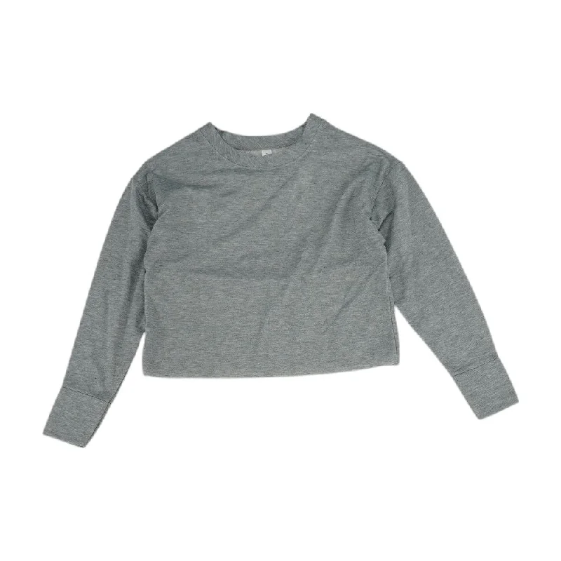Gray Solid Sweatshirt Hoodie with Snap Buttons Easy Quick