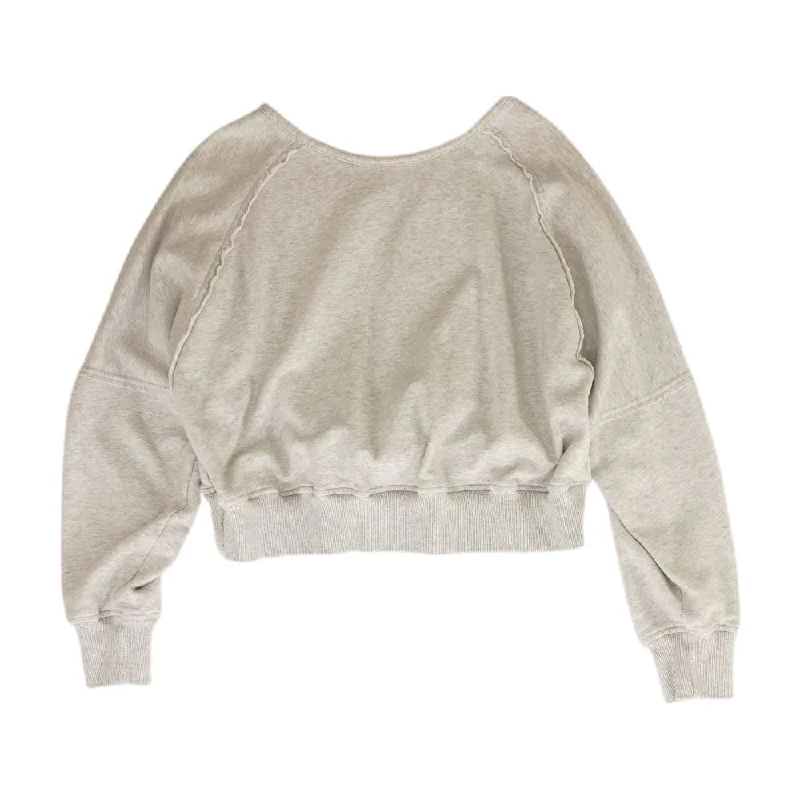 Gray Solid Sweatshirt Hoodie with Lining Warm Insulated