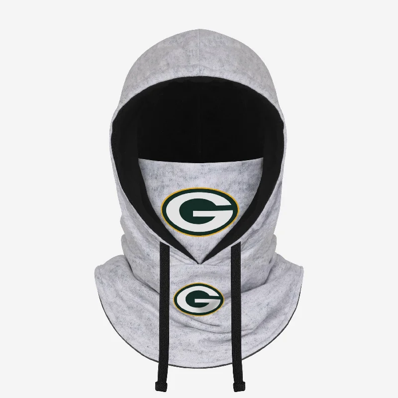 Green Bay Packers Heather Gray Drawstring Hooded Gaiter Scarf Hoodie with Print Artistic Unique Green Bay Packers Heather Gray Drawstring Hooded Gaiter Scarf Hoodie with Print Artistic Unique