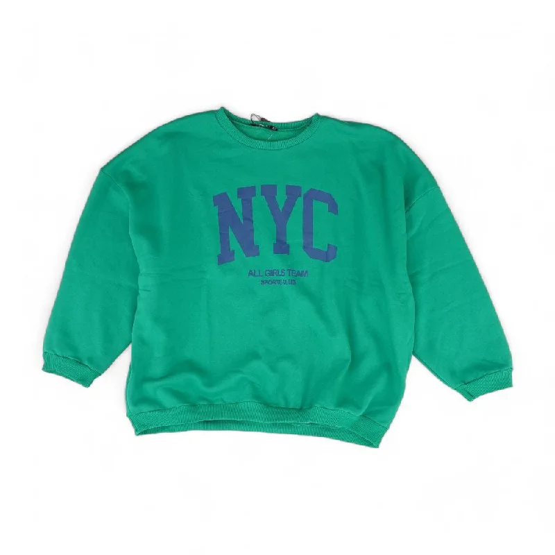 Green Solid Sweatshirt Hoodie with Fur Luxurious Winter